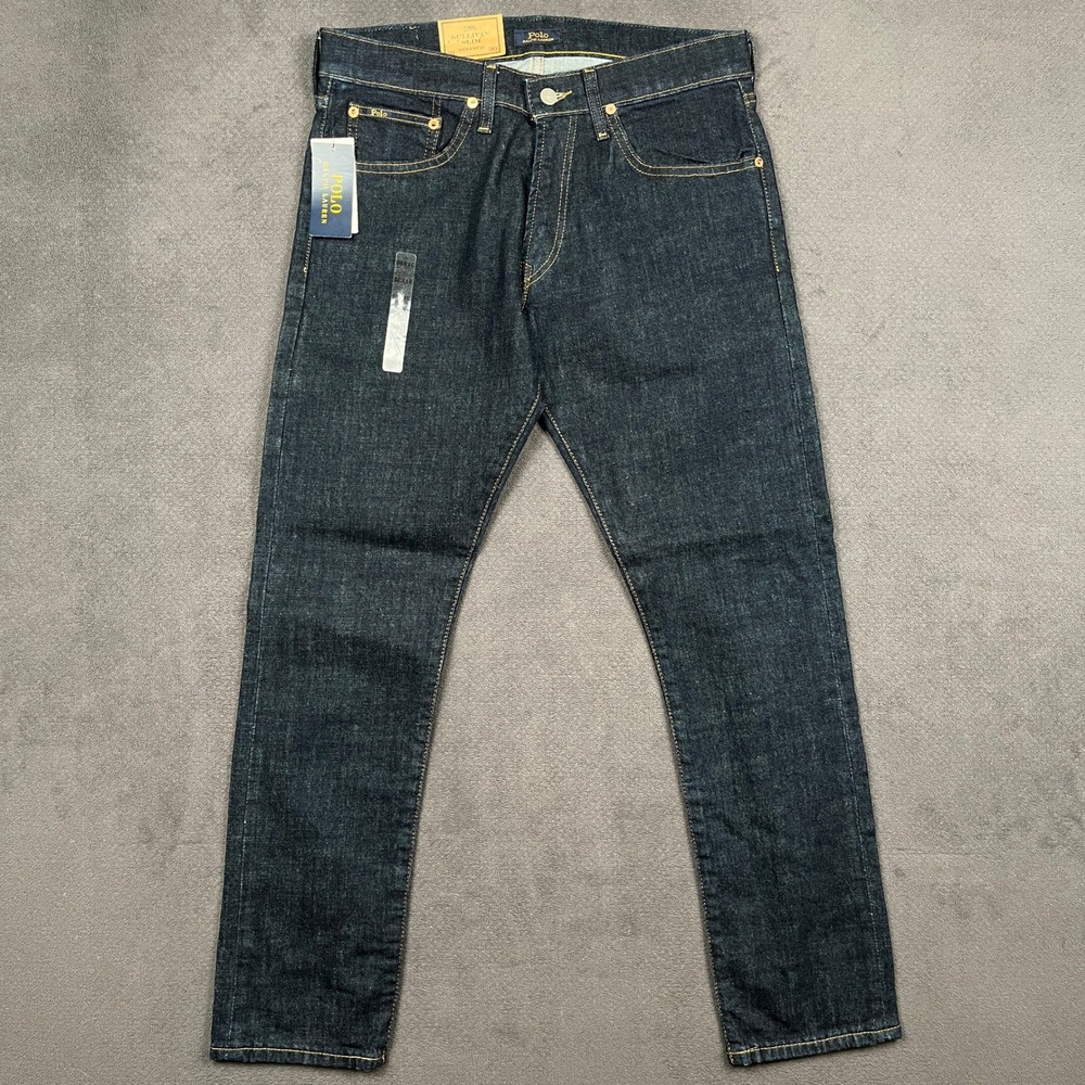 Polo Ralph Lauren Sullivan Slim Jeans Mens 31x30 Dark Indigo Stretch Denim NEW